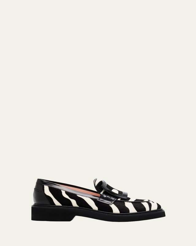 Viv Ranger Zebra Buckle Loafers